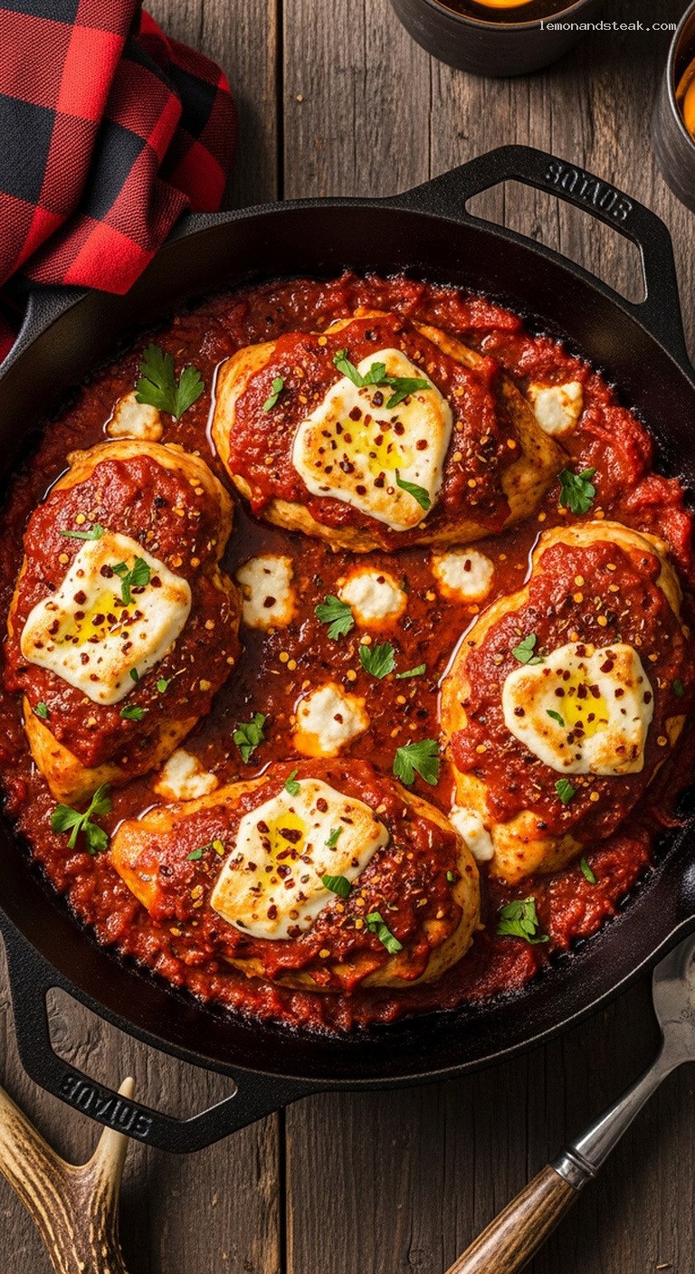 Spicy Roasted Red Pepper Feta Chicken Bake