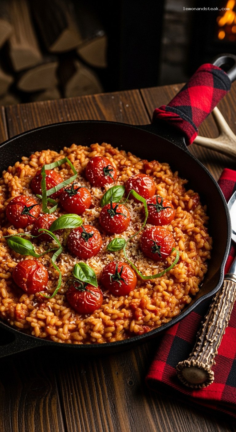 Spicy Roasted Tomato Basil Risotto