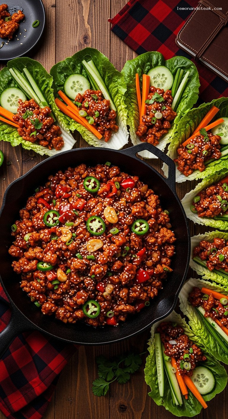 Spicy Sweet Chili Turkey Lettuce Wraps