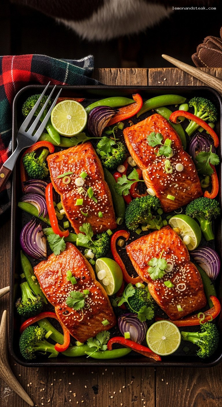 Spicy Thai Chili Lime Salmon Sheet Pan Dinner