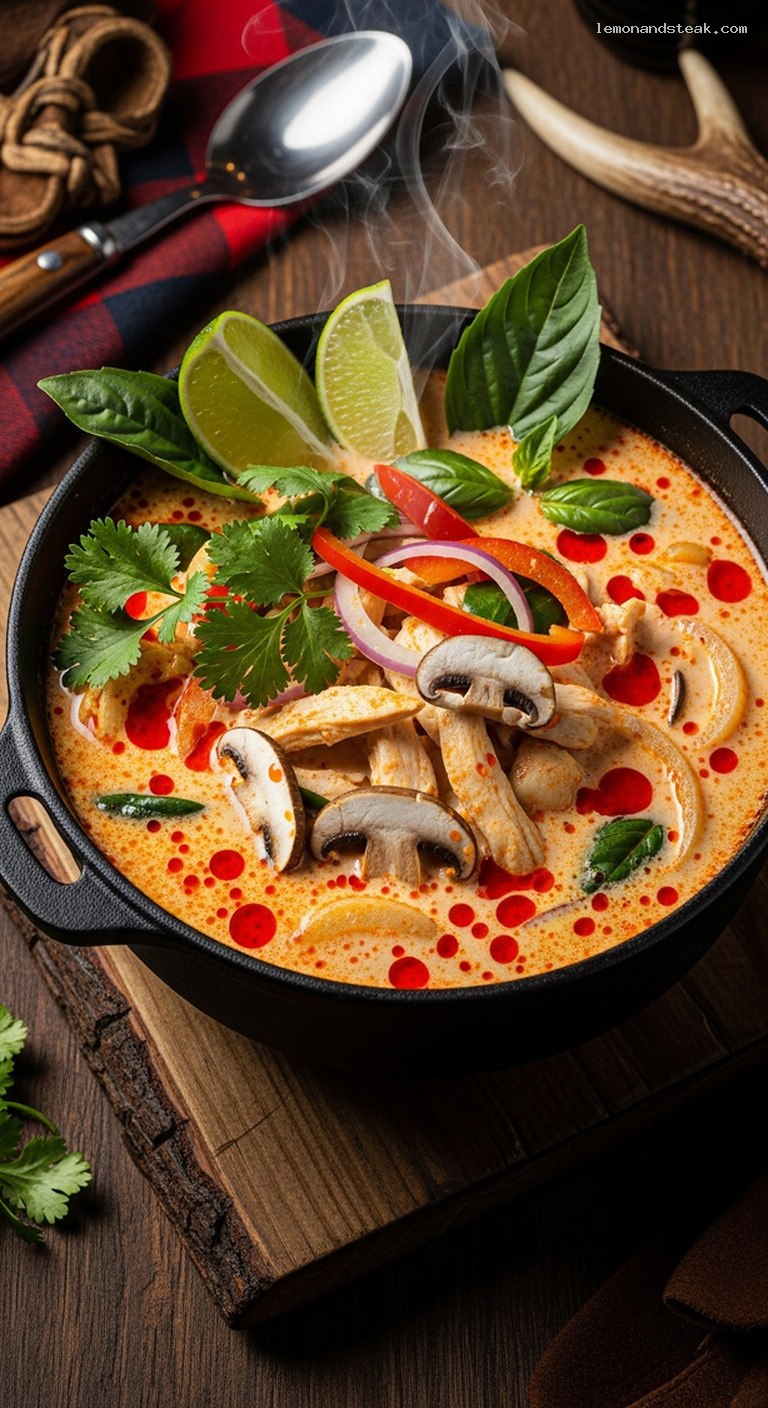 Spicy Thai Coconut Chicken Soup With Red Curry
