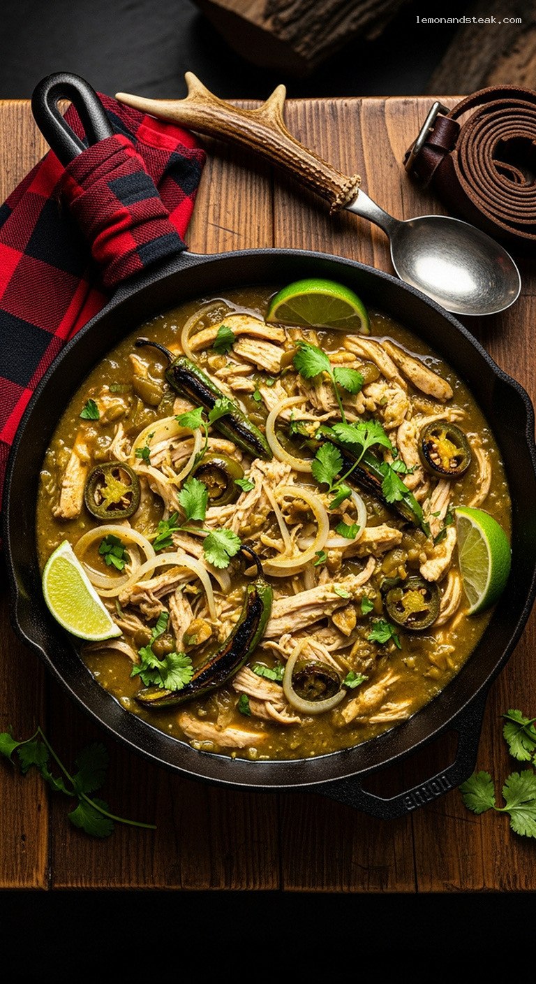 Spicy Tomatillo Chicken Verde Skillet with Chili-Lime Sauce