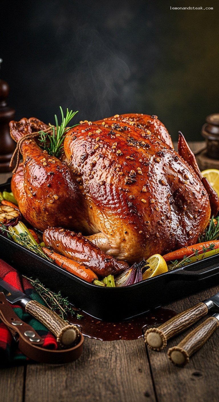 Sticky Garlic Brown Sugar Glazed Turkey