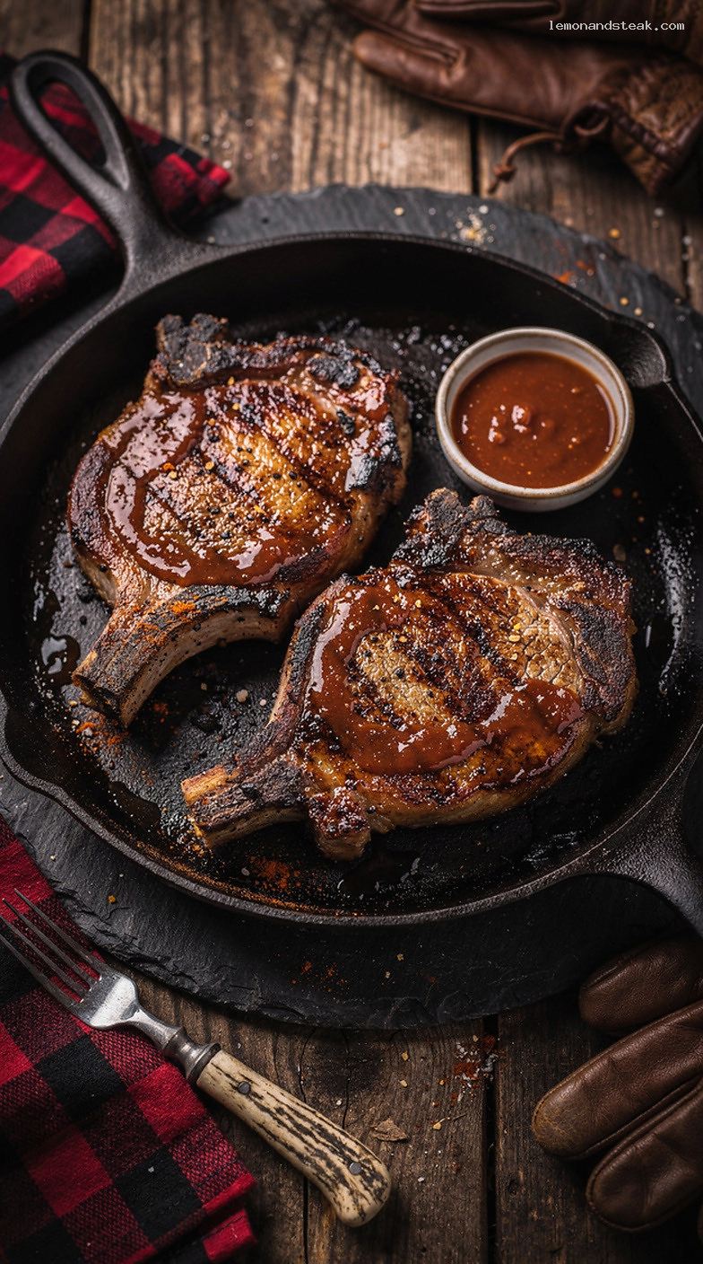 Sticky Smoky BBQ Pork Chops with Caramelized Sauce