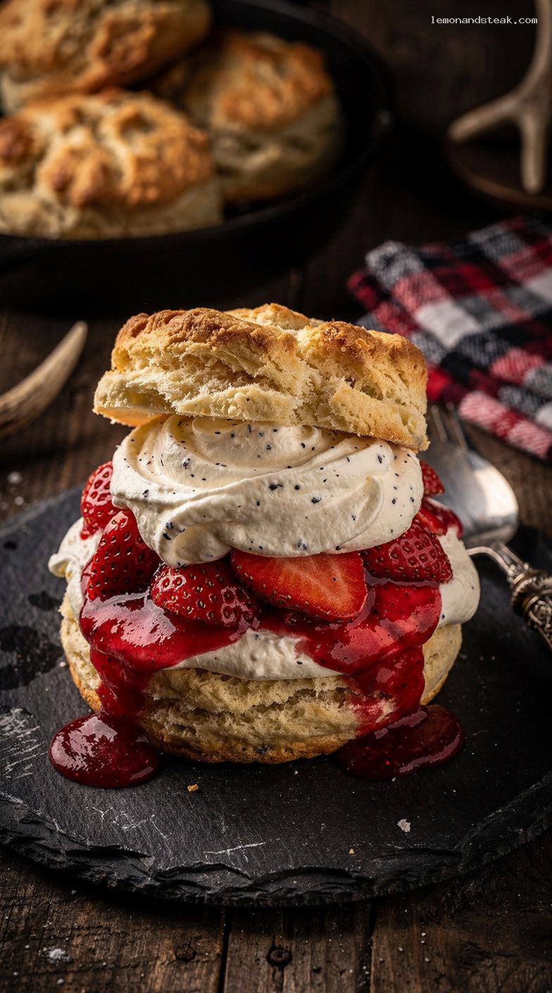 Strawberry Shortcake with Soft Whipped Custard Cream