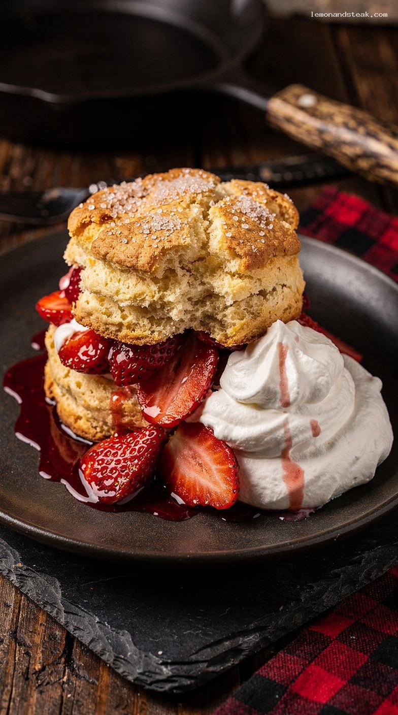 Strawberry Shortcake With Tangy Yogurt Biscuits and Whipped Cream