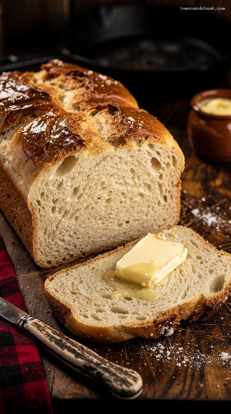 Sweet Cream Butter Bread Loaf with Rich Tender Crumb