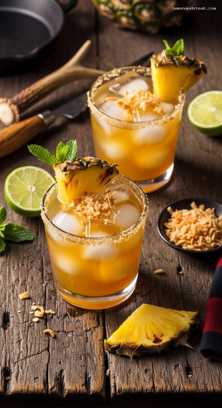 Toasted Coconut and Pineapple Iced Tea