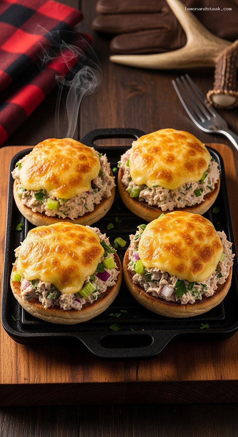 Toasted English Muffin Tuna Melt Snack