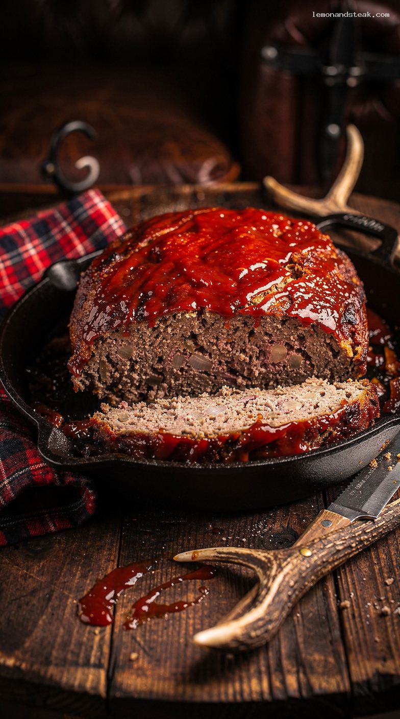 Traditional Beef Meatloaf with Soft Roll Crumbs and Tomato Glaze