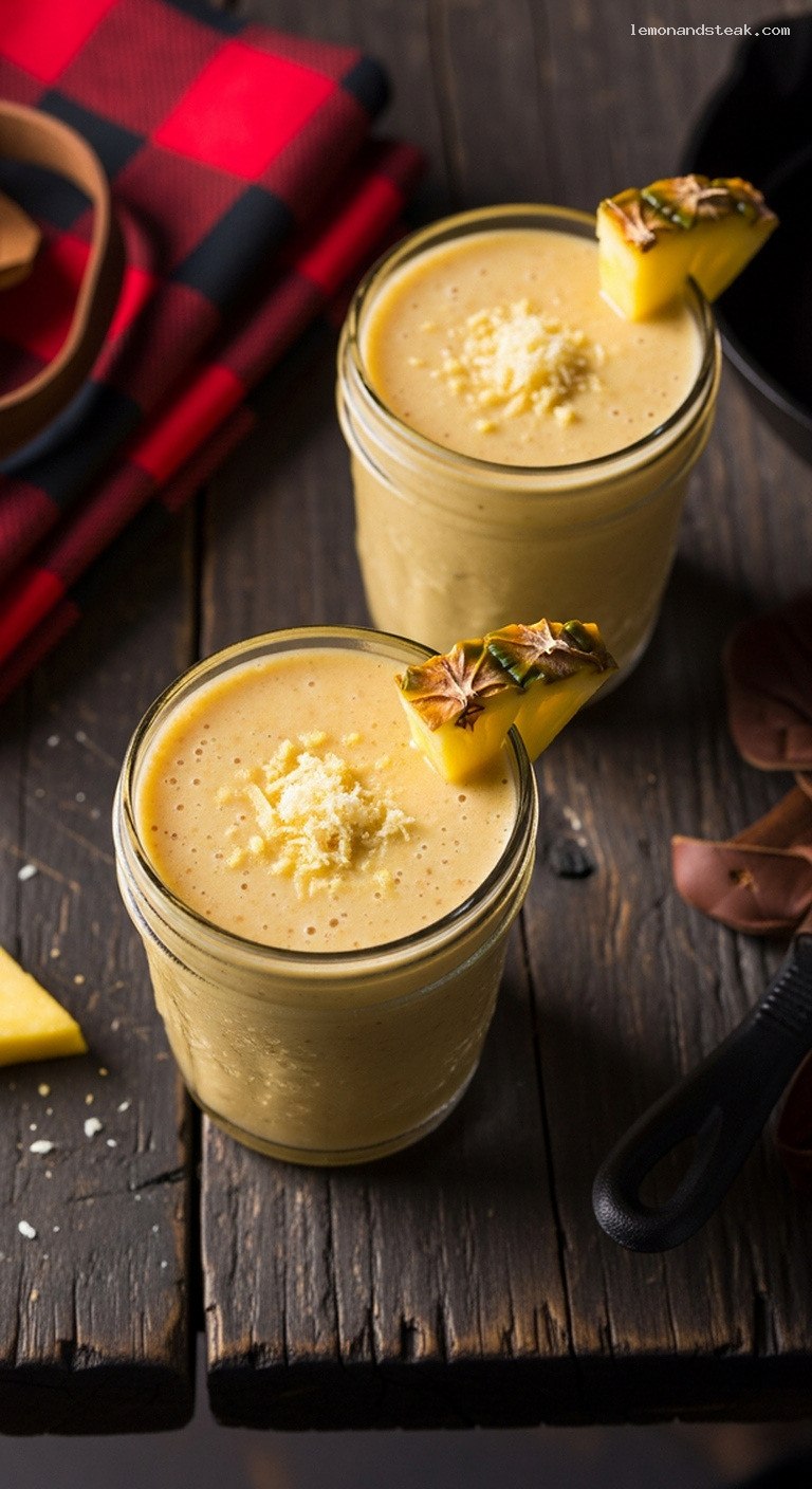Tropical Banana Pineapple Ginger Breakfast Smoothie