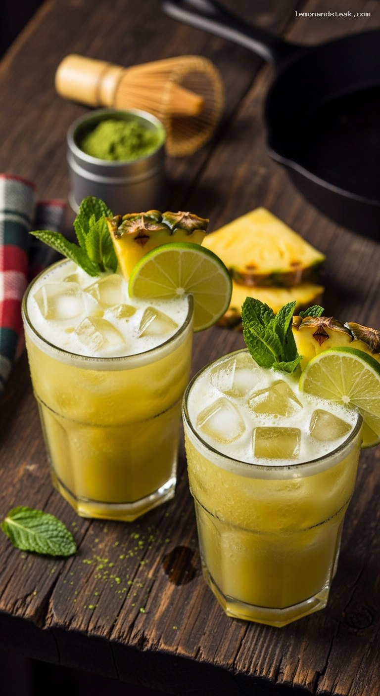 Tropical Pineapple Matcha Cooler Drink