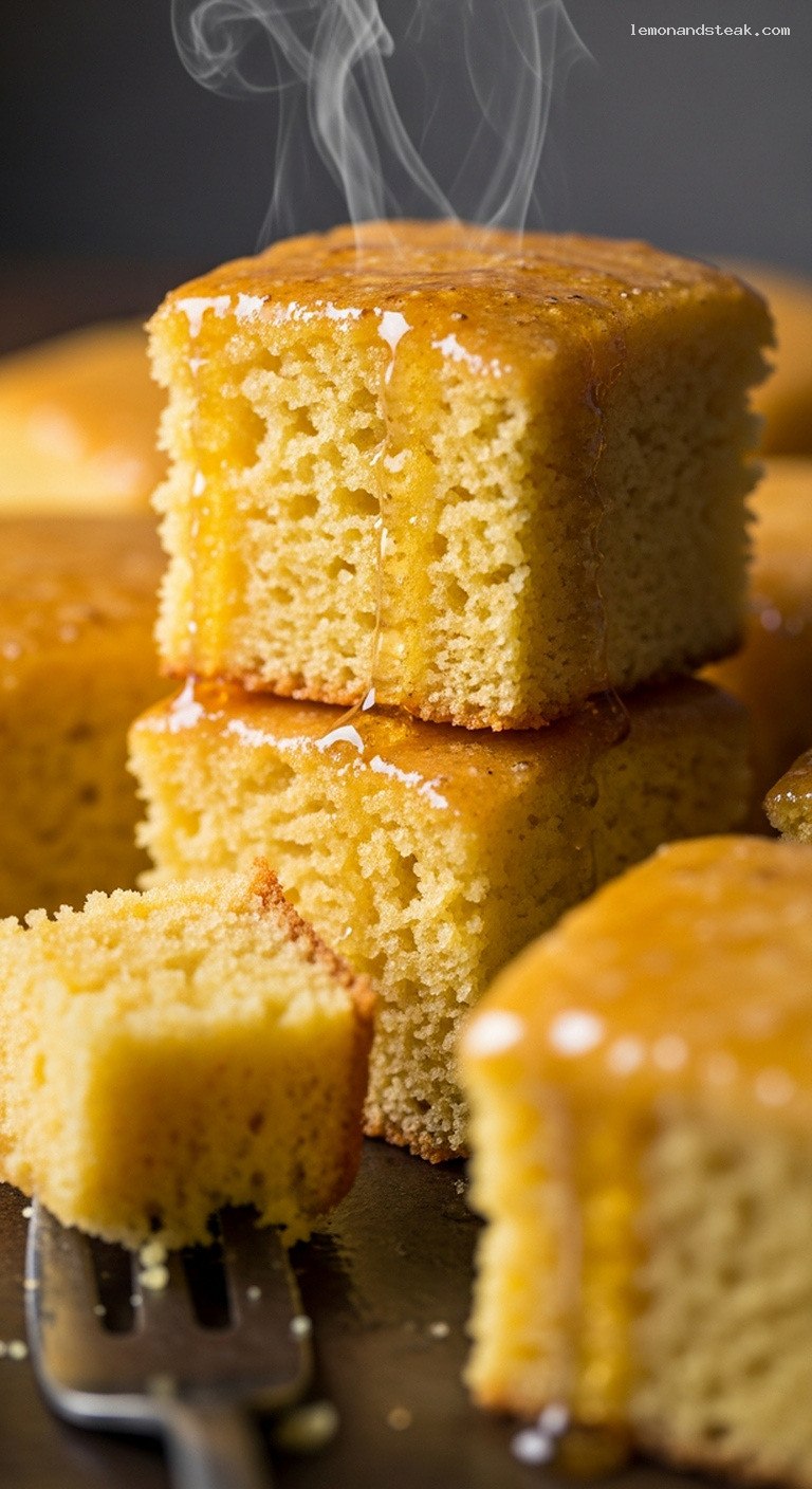 Warm Honey Butter Cornbread Snack Bites – Closeup