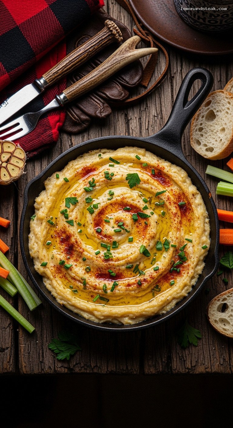 Warm Roasted Garlic Potato Dip for Bread and Veggies