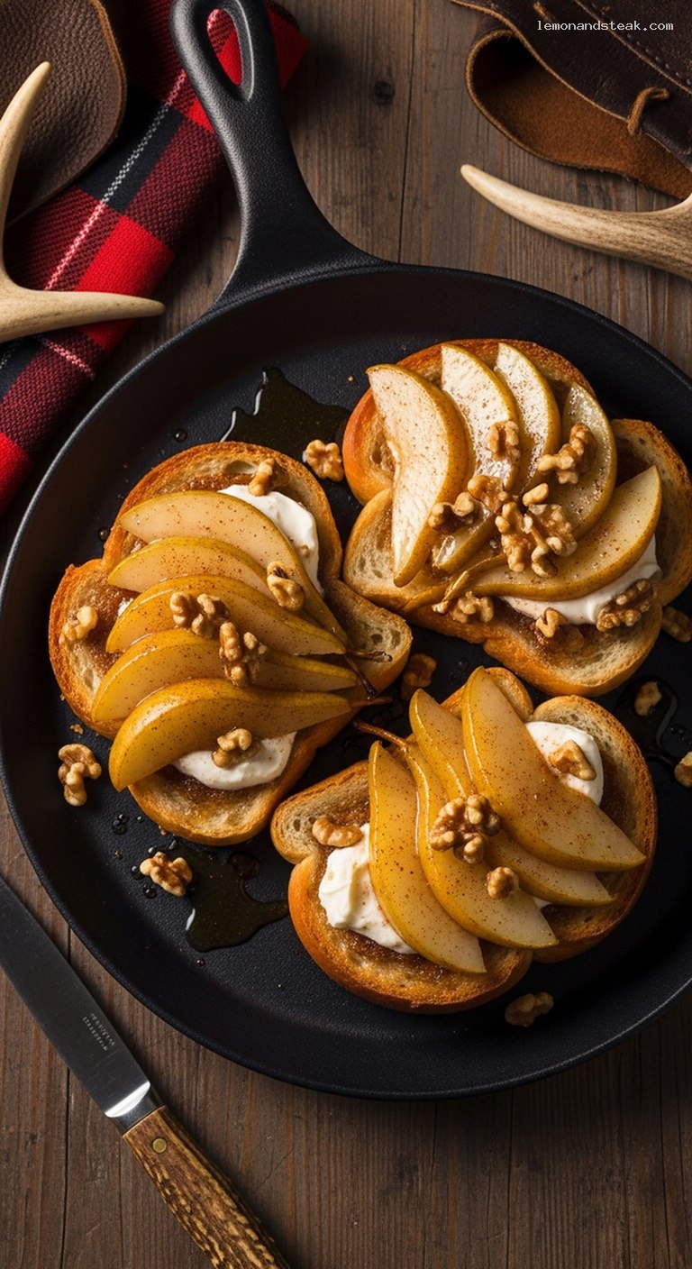 Warm Sautéed Pear and Walnut Toast