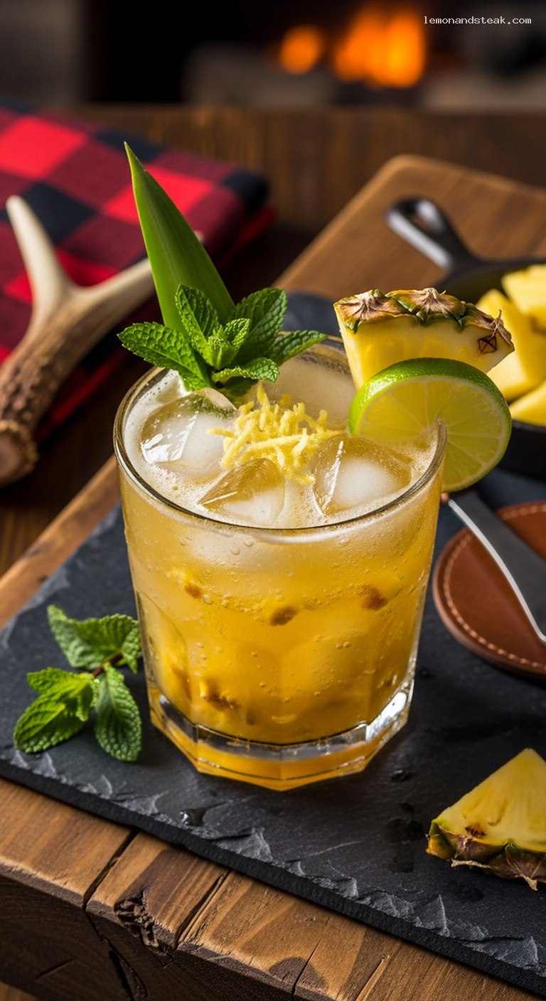 Zesty Sparkling Pineapple Ginger Cooler